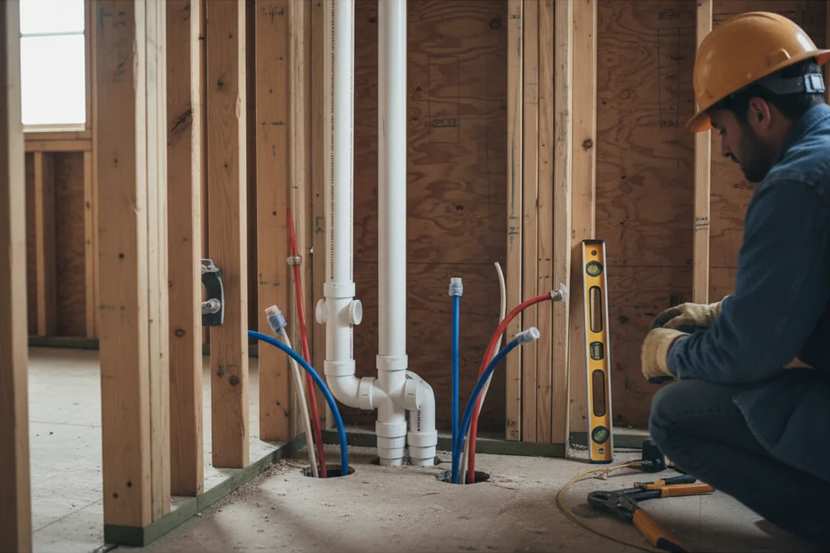 Drain and supply rough-in during Drain Cleaning in Cheswick